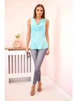 Dámská saténová halenka s vodním výstřihem – elegantní střih mincovna