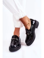 Lakované Boty Se Stříbrným Ornamentem Černý Hestill