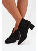 Dámské kotníkové boty na klínku s prošitím Černé Darlisse