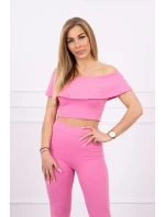 Sada s volánkem světle růžová