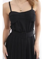 Plisovaný overal s ramínky černý