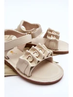 Dětské sandály se suchým zipem srdce béžová Havana Dětské sandály se suchým zipem srdce béžová Havana