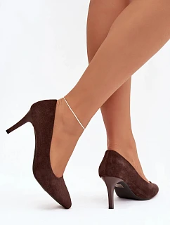 Eko semišové lodičky Sergio Leone 1336 čokoládové