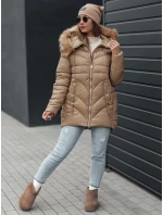 Dámská zimní bunda MELOMA prošívaná s kapucí béžová FashionStreet TY4712