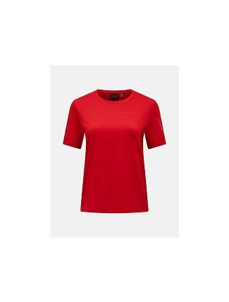 Dámské tričko PEAK PERFORMANCE W Explore Graphic Tee, červené Dámské tričko PEAK PERFORMANCE W Explore Graphic Tee, červené