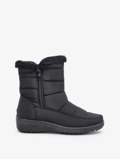 Dámské sněhule na zip s kožíškem černé Fiorittia