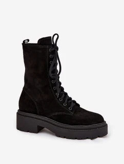 Dámské zateplené workery z pravého semiše Zazoo - černé