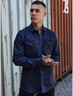 Pánská tmavě modrá džínová košile FashionStreet DX2587