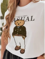 Dámské tričko s medvídkem MISSTARTA bílé FashionStreet RY2880