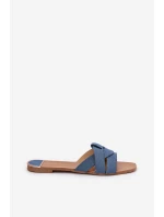 Ploché Dámské Sandály S Proplétajícími Se Pásky Džínové Selaenor