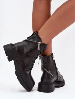 Dámské zateplené kotníkové workery Big Star – černé