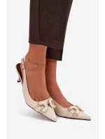 Dámské sandály na jehle s ozdobným detailem světle béžové Brienne