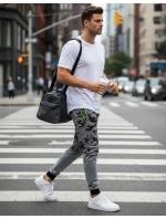 Pánské světle šedé kalhoty moro FashionStreet UX3625