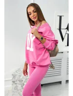 Bavlněná mikina + legíny růžový Bavlněná mikina + legíny růžový