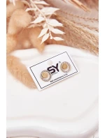 Nerezové ocelové náušnice kruhy se zirkony zlaté