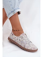 Okenní vzorové polobotky z přírodního semiše Multicolor Flaria