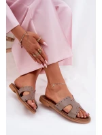 Zazoo 40326 Dámské sandály s ozdobnými výřezy tmavě béžové