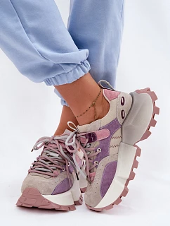 Kožené semišové dámské tenisky GOE TT2N4026 fialové