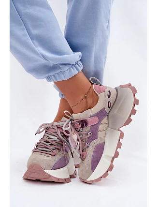 Kožené semišové dámské tenisky GOE TT2N4026 fialové