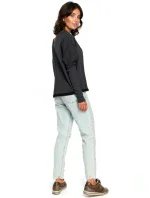 B094 Oversized top s výstřihem do V na zádech - karamelový