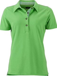 Daiber JN 715 Dámské piqué polo v tradičním krojovém stylu 02.0715 lime green/lime green white