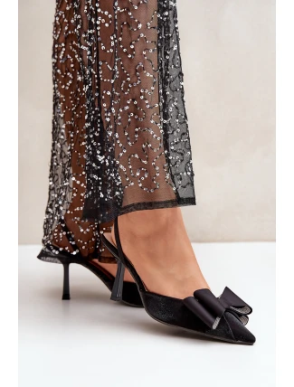 Textilní Lodičky S Mašlí Černé Selatea Textilní Lodičky S Mašlí Černé Selatea