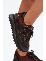 Kožené dámské tenisky na platformě Maciejka 06562-25 čokoládové