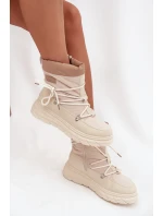 Dámské sněhule na zip Lee Cooper – béžové