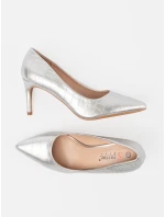 Výborné lodičky dámské stříbrné na jehlovém podpatku Výborné lodičky dámské stříbrné na jehlovém podpatku