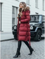 Dámská prošívaná zimní bunda s kožešinou STYLEBELLA červená FashionStreet TY5008 Dámská prošívaná zimní bunda s kožešinou STYLEBELLA červená FashionStreet TY5008