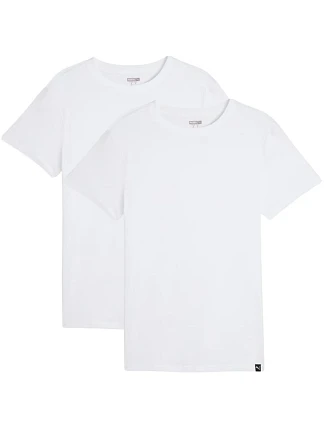 Pánské tričko Puma Everyday Crew Neck Tee, 2 ks, bílé, 947245 02 Pánské tričko Puma Everyday Crew Neck Tee, 2 ks, bílé, 947245 02