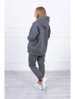 Zateplený set s mikinou s kapucí v grafitové barvě