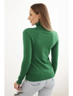 Dámský svetr z viskózy s rolákem a dlouhým rukávem zelený