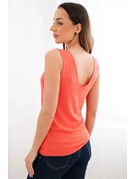 Dámská viskózová halenka bez rukávů s výstřihem do V malinová Dámská viskózová halenka bez rukávů s výstřihem do V malinová