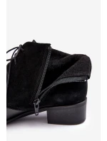 Modní Dámské Šněrovací Botky Černé Kefora