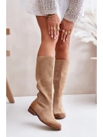 Semišové Kozačky Do Poloviny Lýtka Na Zip Bežové Lewski 3616 Semišové Kozačky Do Poloviny Lýtka Na Zip Bežové Lewski 3616