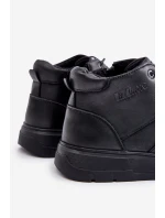 Kožené Zateplené Botky Sneakersy Pánské Lee Cooper Černé LCJ-24-33-2913