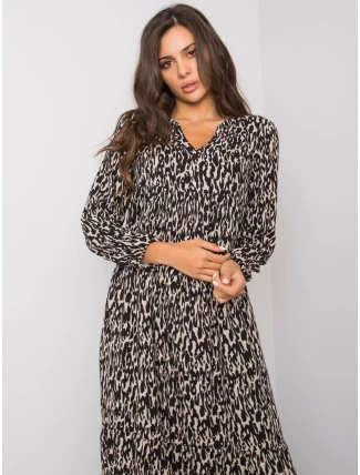 Šaty D73771M30225A1EN černá béžová Šaty D73771M30225A1EN černá béžová