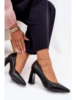 Dámské lodičky na širokém podpatku Vinceza – černé Dámské lodičky na širokém podpatku Vinceza – černé