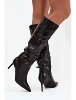 Dámské kotníkové boty Lisanne na jehlovém podpatku s páskem – černé