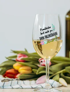 POMLÁZKA BOLÍ MÍŇ PO DVOU SKLENIČKÁCH! - čirá sklenice na víno 350 ml