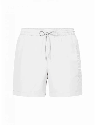 Pánské koupací kraťasy KM00718 YCD bílé - Calvin Klein Pánské koupací kraťasy KM00718 YCD bílé - Calvin Klein