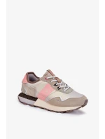 Dámské semišové tenisky Big Star HI-POLY SYSTEM – šedo-růžové