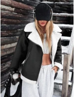 Dámská černá bunda z ovčí kůže ramones FashionStreet TY5237z