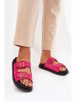Dámské Pantofle Na Platformě S Přezkami Fuchsie Simbes