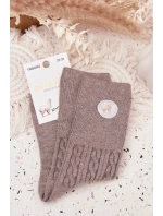 Dámské dlouhé vlněné ponožky – šedé Dámské dlouhé vlněné ponožky – šedé