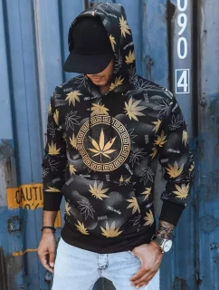 Pánská mikina s potiskem černá FashionStreet BX5318