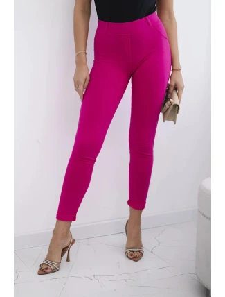 Bavlněné kalhoty se zirkony na zadních kapsách fuchsie Bavlněné kalhoty se zirkony na zadních kapsách fuchsie