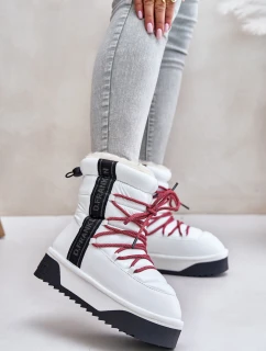 Dámské sněhule na tlusté podrážce veganské D.Franklin DFSH371007 bílé