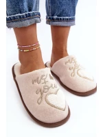 Dámské klasické pantofle s podšívkou v béžové barvě Mabira
